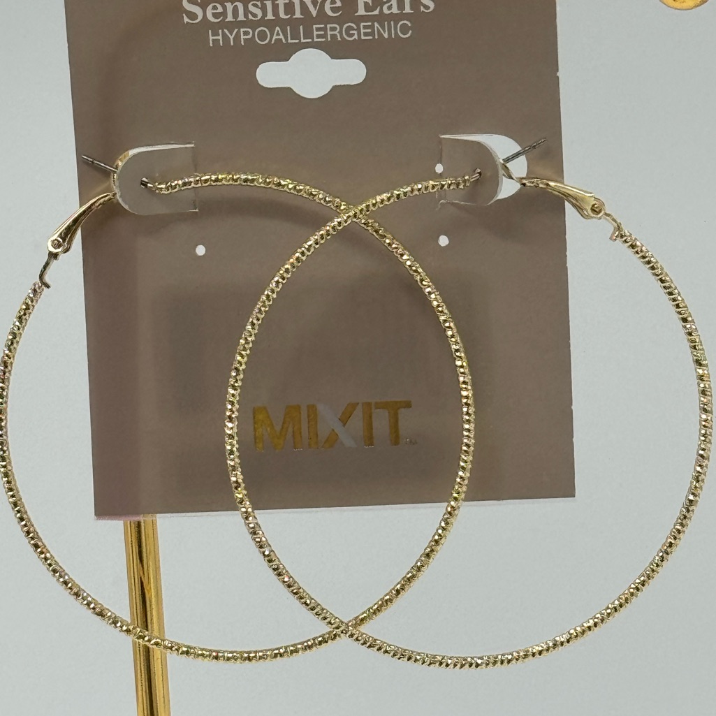 Mixit Gold Tone 25 Textured Hoop Earrings 15$